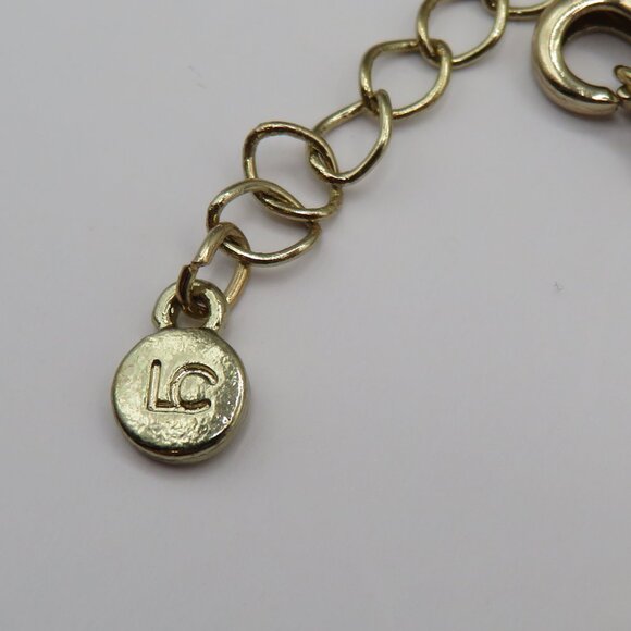 LC Lauren Conrad Light Blue White Tear Drop Shaped Beads Gold Tone Chain - Picture 6 of 9